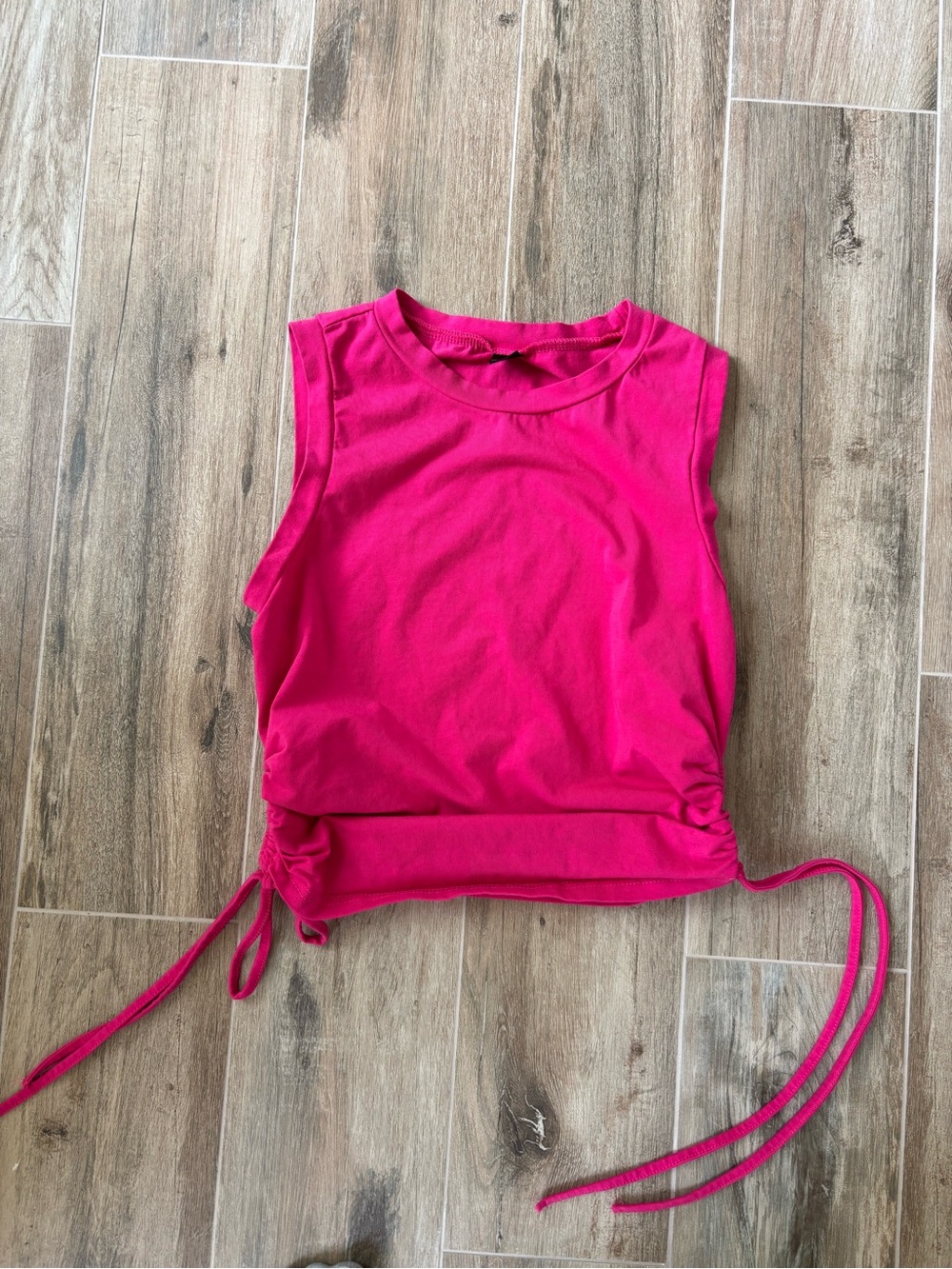 Y2K Bright Pink Tie-Hem Sleeveless Top